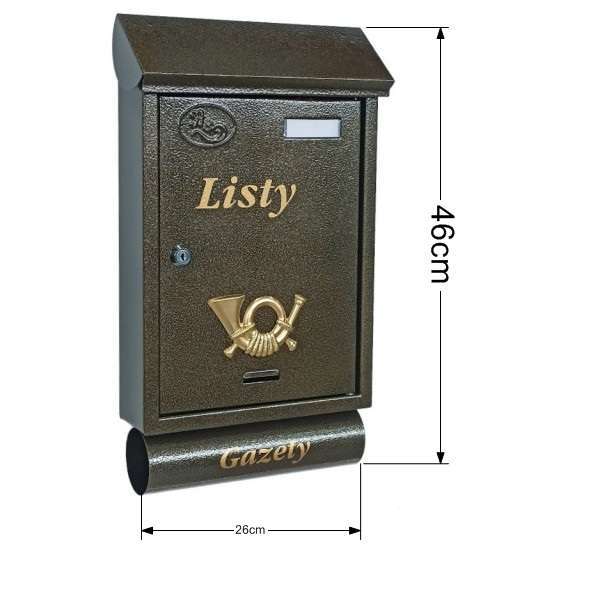 Skrzynka na listy T7/T/P – Złoty - obrazek 3